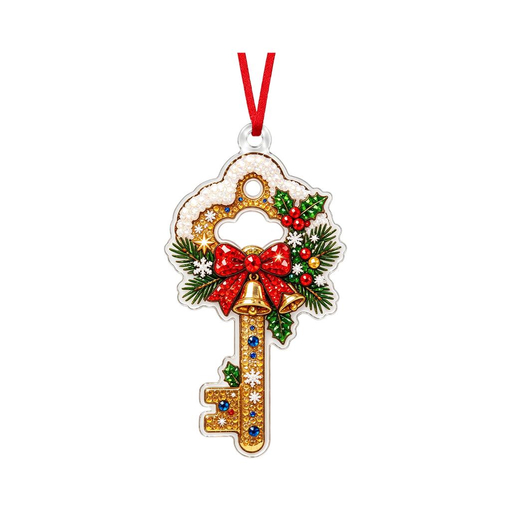 Christmas 2D Acrylic Hanging Ornament Cute Holiday Decoration for Kids