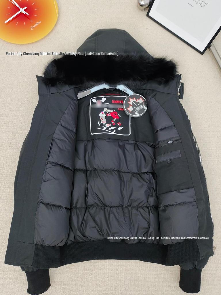 Cross MOOSE Herrenmodell 02 Bomberjacke, Klein - 3Q Fuchsfell Verdickter Daunenmantel