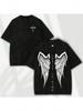Men's Washed Street Brand Street Style 100% Cotton T-Shirt Cross Wings Are King Print Daily Casual