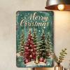 2D Flat Vintage Tin Sign 8x12 inch Aluminum Wall Art Holiday Tree for Indoor Outdoor Home Office Garage Decor