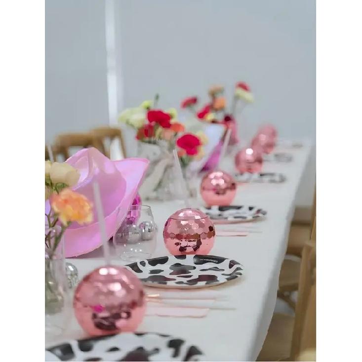 6-24PCS Disco Ball Cups Birthday Party Cups Beverage Cocktail Cup Wedding Bachelorette Party Favors Disco Party Decorations 18oz