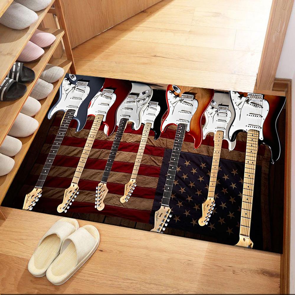 Guitar Art Abstract Floor Mats for Living Room, Bedroom and Room Decoration Are Suitable for Gifts.