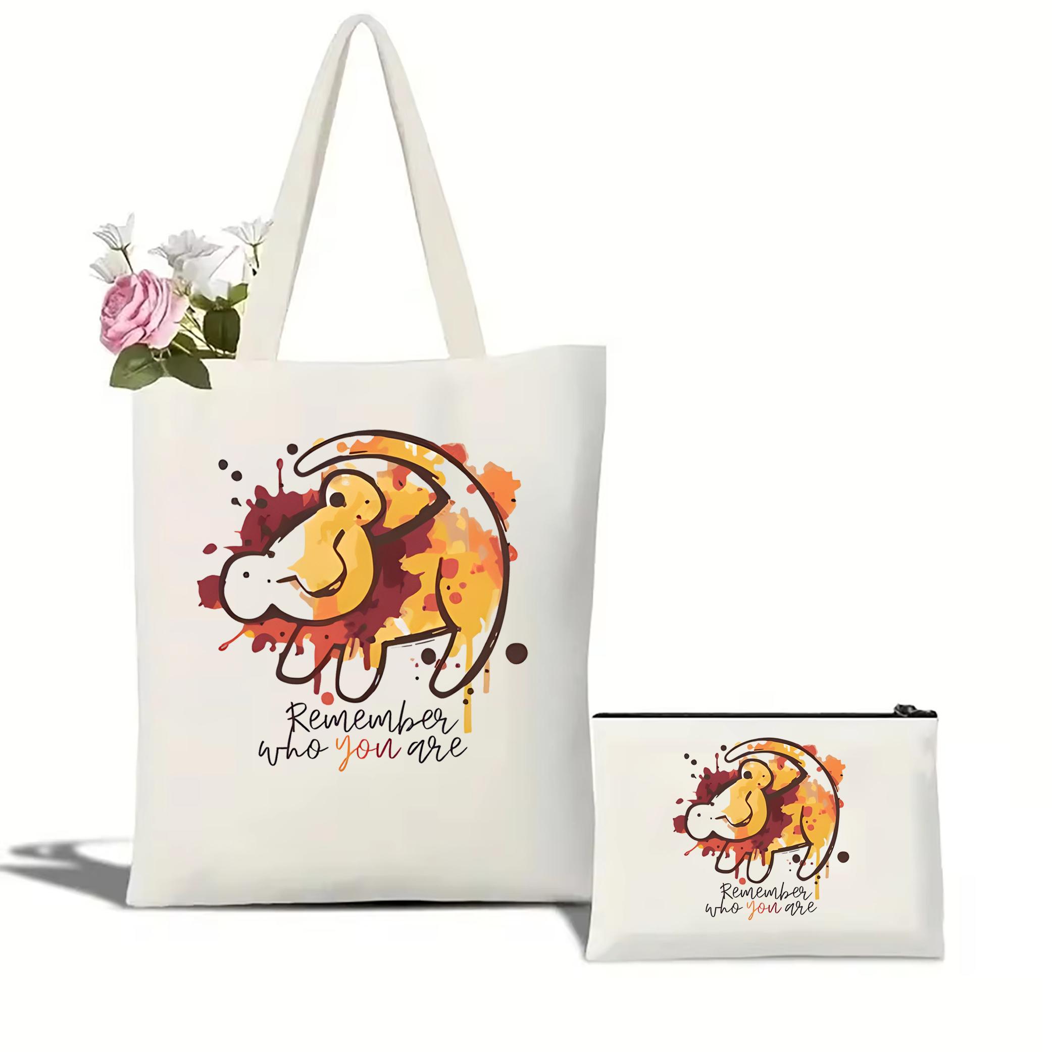 

Сумка-шоппер Simba Женская сумка-шоппер Remember Who You Are Сумка через плечо с изображением Короля Льва Портативная сумка-шоппер WHITE