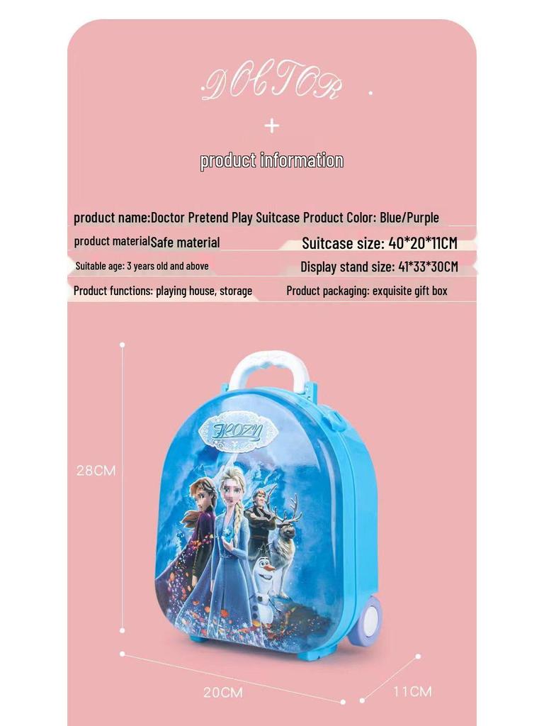 Frozen Princess Role Play Jewelry Set & Dressing Table Suitcase - Perfect Birthday Gift for Kids