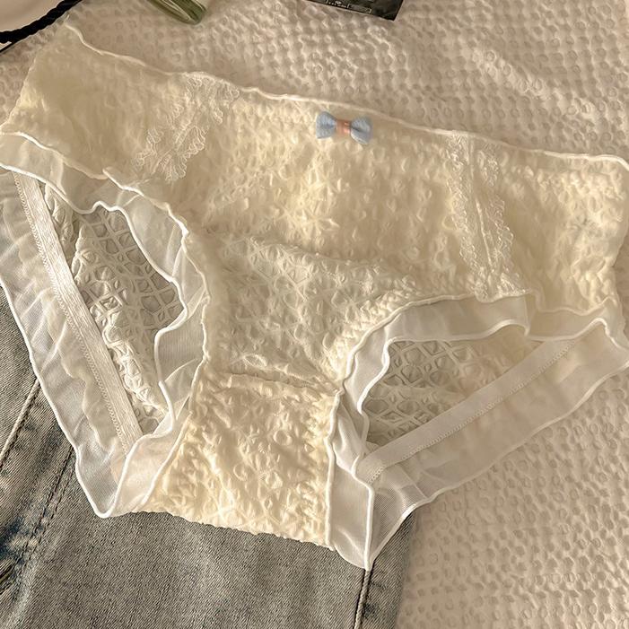 

Нижнее белье женские антибактериальные трусики с промежностью дышащие милые сексуальные кружевные трусы M жёлтый