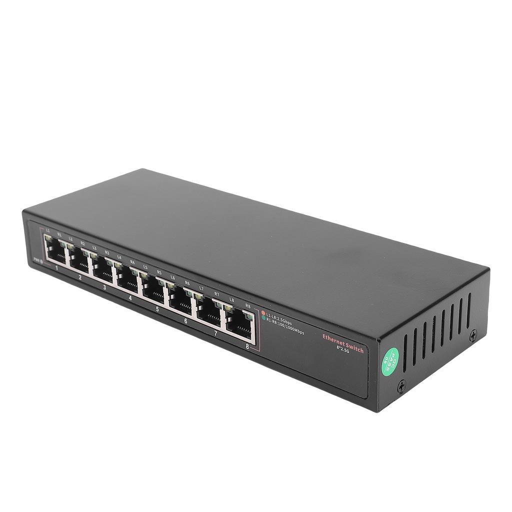8-Port 2,5G Gigabit Ethernet Switch 100 1000 2500Mbp RJ45 Port 40Gbps Kapazität Netzwerk-Switch für Heimbüros Schlafzimmer