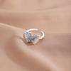 Korean Sweet Gradual Change Broken Ice Blue Butterfly Ring Female, Light Luxury High Sense Small Fragrance Fashion Temperament Index Finger Ring