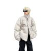 Mens Short Puffer Jacket Winter Warm Thickened Cotton Coat Loose Fit Stand Collar With Metal Buckle Detail