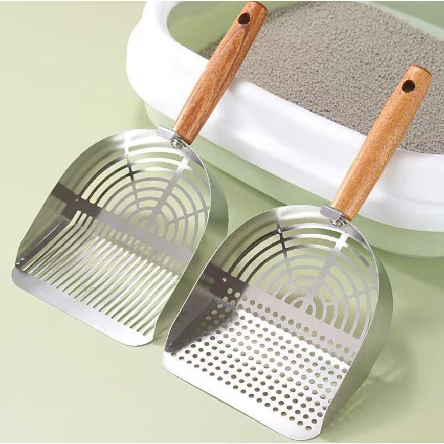 Stainless Steel Cat Litter Scoop Long Handle Pet Waste Shovel Cleaning Tool Toilet Garbage Picker Litter Box Cats Supplies