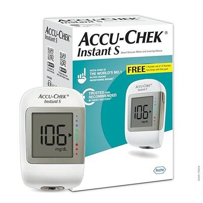 Instant S Blood Glucose Glucometer Kit With - 10 Strips & 10 Lancets