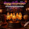Halloween Ghost Carousel Night Light Ghost Night Light Stained Glass Carousel Night Light for Tabletop Mantel Or Bedroom Home Ki