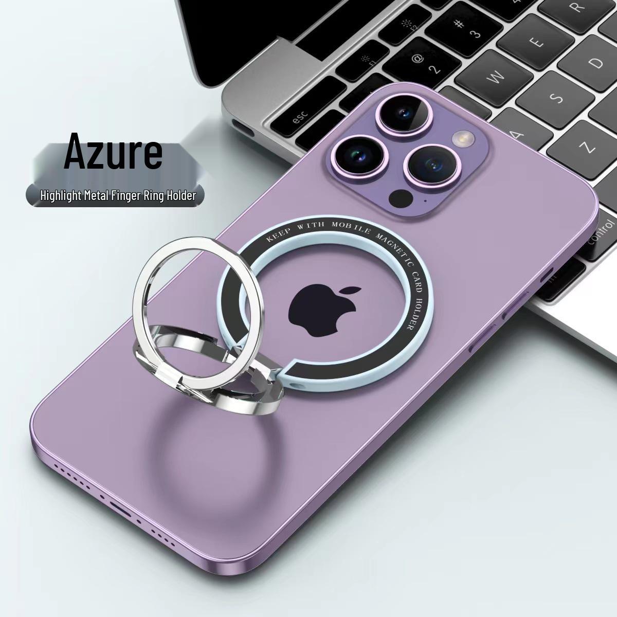 Magnetic Double Ring Phone Holder: Foldable Zinc Alloy Stand