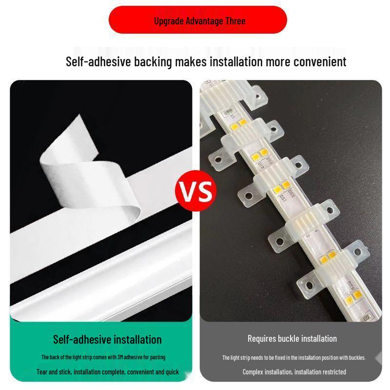Ultra-Bright Self-Adhesive LED Strip Light, 220V Driver-Free, Waterproof COB, Perfect for Living Room Ceilings.