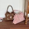 Hobo Bag Women Faux Leather Large Capacity Embroidered Drawstring Daily Commute