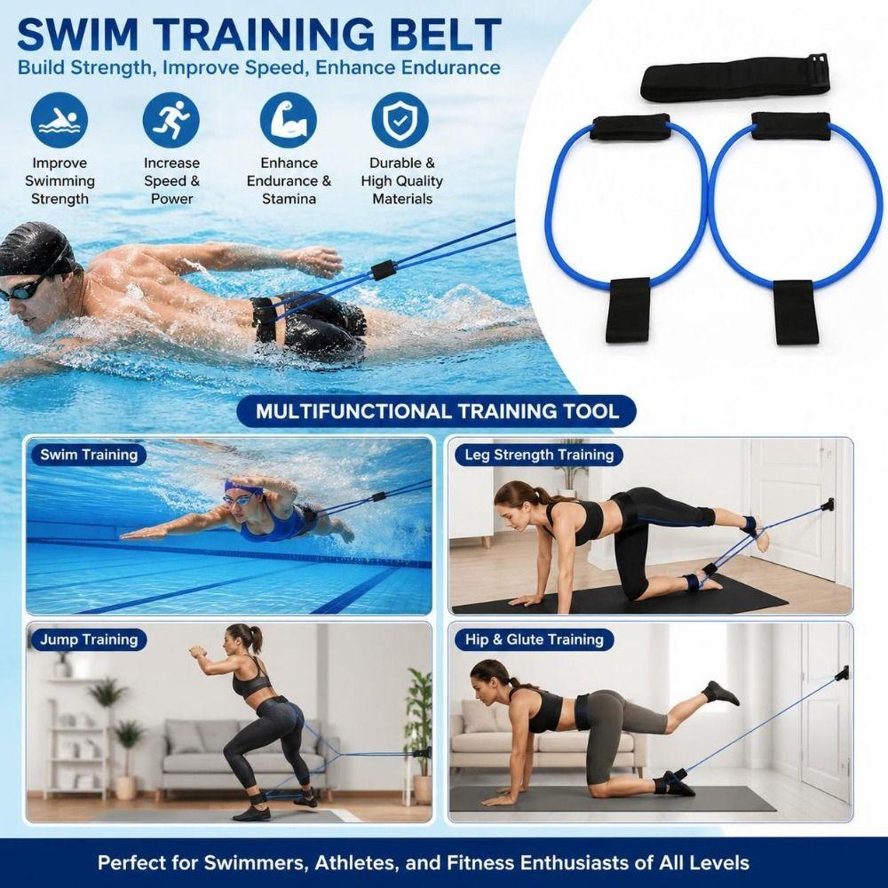 Non-Slip Strength Bands Padded Cuffs Booty Belt Portable Exercise Cord Fitness