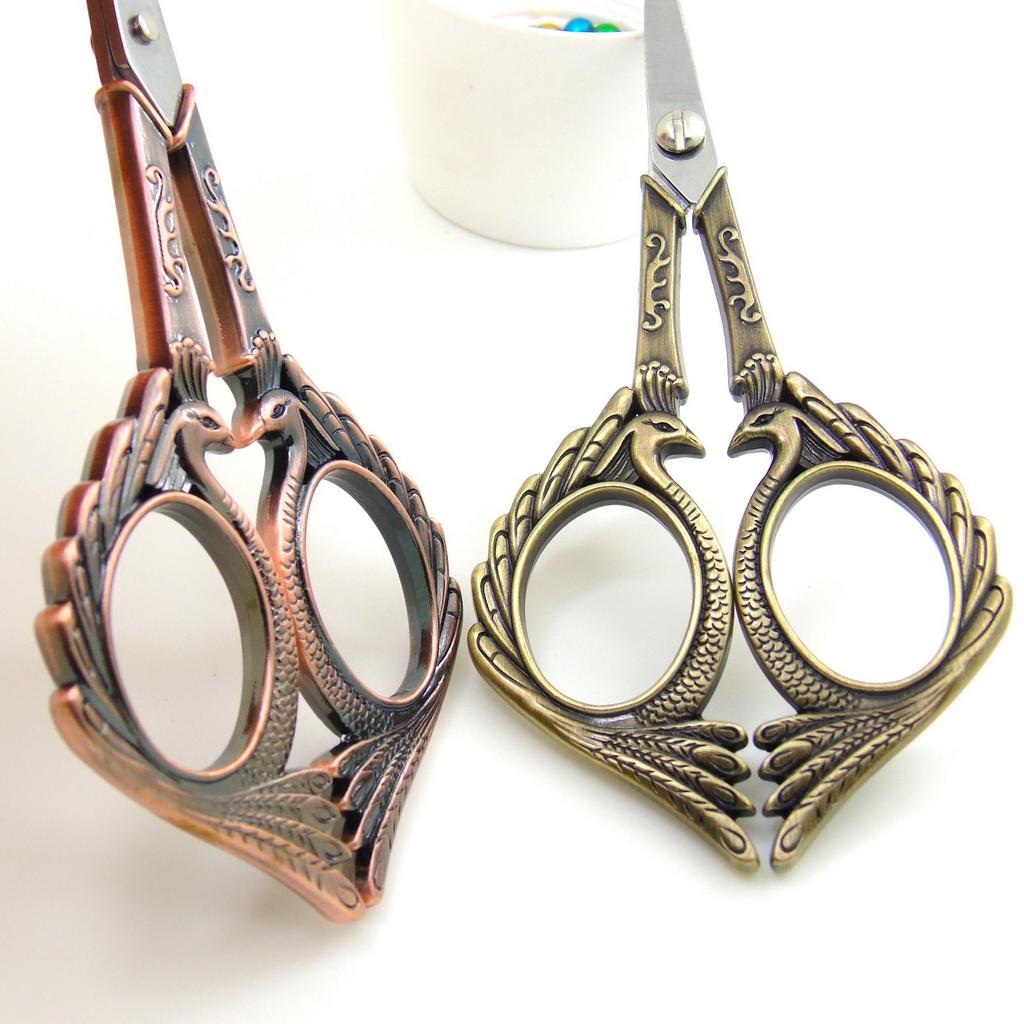 Foarfece vintage din oțel inoxidabil Dragon-phoenix Macara Foarfece pentru ață pentru punct de cruce Foarfece de artizanat realizate manual