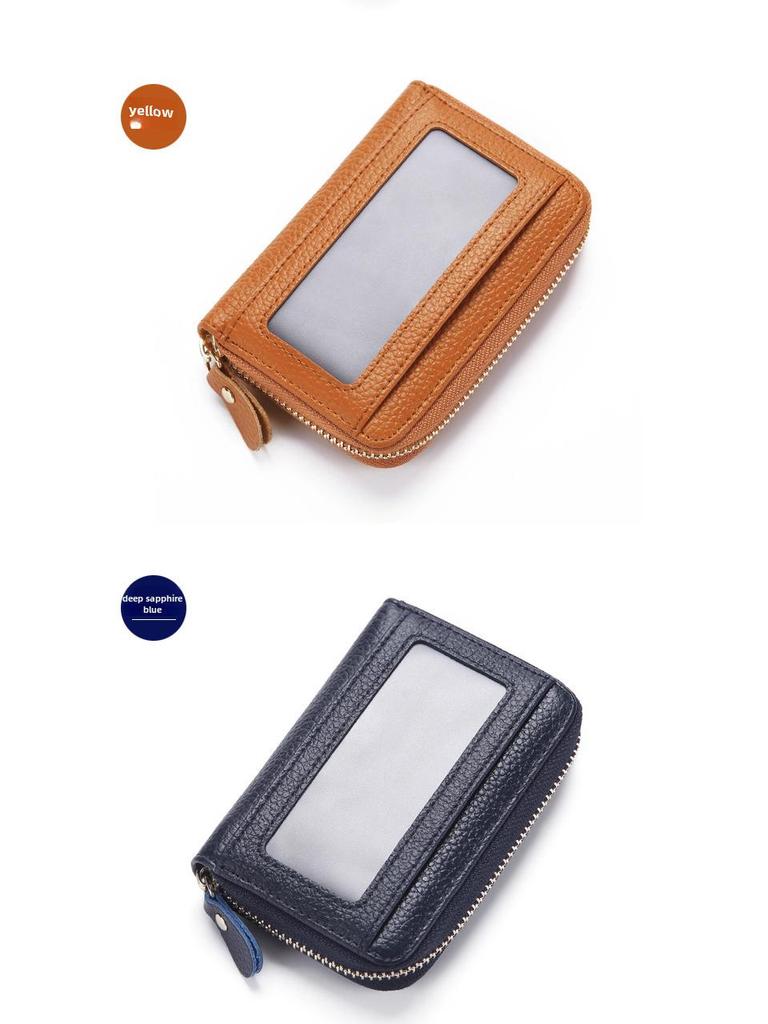 2025 Men's & Women's Cowhide Leather Accordion Card Holder & Coin Purse