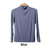 Korean Half-High Collar Slim Fit Modal T-Shirt - Long-Sleeve Solid Color Top
