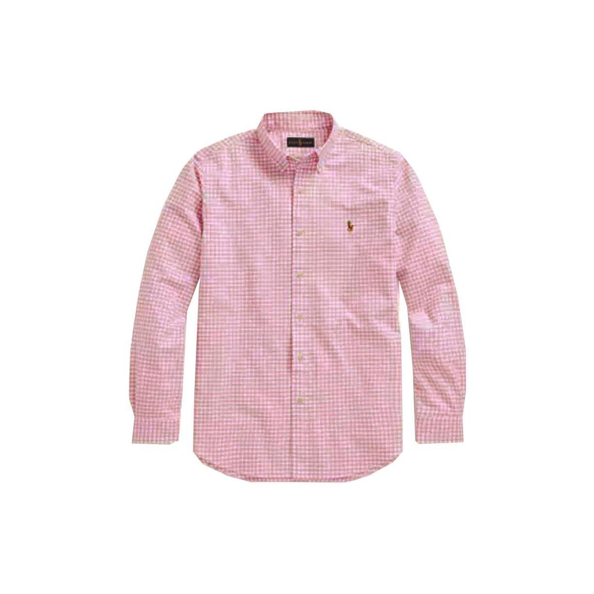 

Polo Ralph Lauren Рубашка мужская повседневная однобортная с длинным рукавом с принтом в клетку Розовая 710813021-005 S