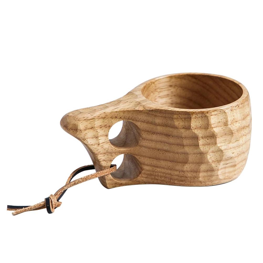 200ml Nordic Style Handmade Wooden Cup Portable Travel Coffee Cup Camping Hiking Survival Tea Cup