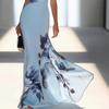 Women's One Shoulder Sleeveless Floral Print Maxi Dress Slim Fit High Waist Elegant Evening Gown