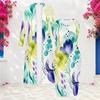Women Plus Size Two Piece Set Long Sleeve Open Front Cardigan Sleeveless Printed Bodycon Dress Dark Blue