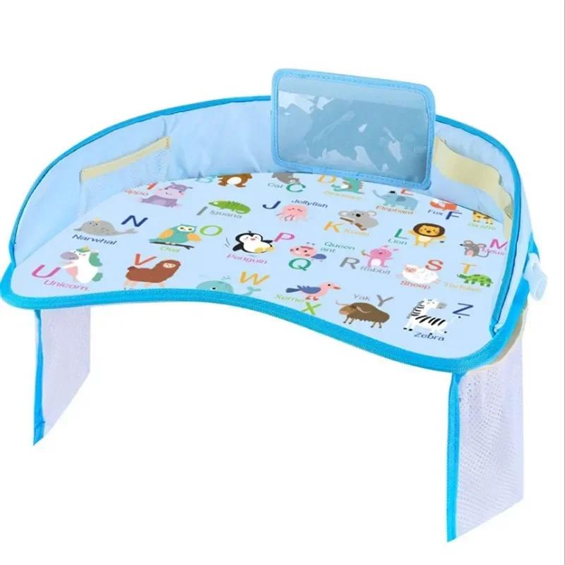 Kids Travel Tray Car Seat Activity and Play Tray Organizer for Children and Toddlers Lap Desk with Tablet Phone Holder Foldable
