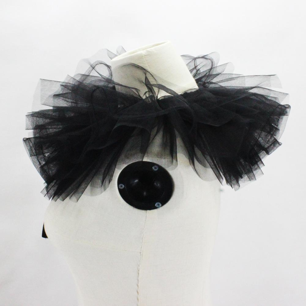 Black Women Mesh Fake Collars Necklace Choker False Collars for Half Shirt Blouse Dress Detachable Collar Neck Ruff Shawl