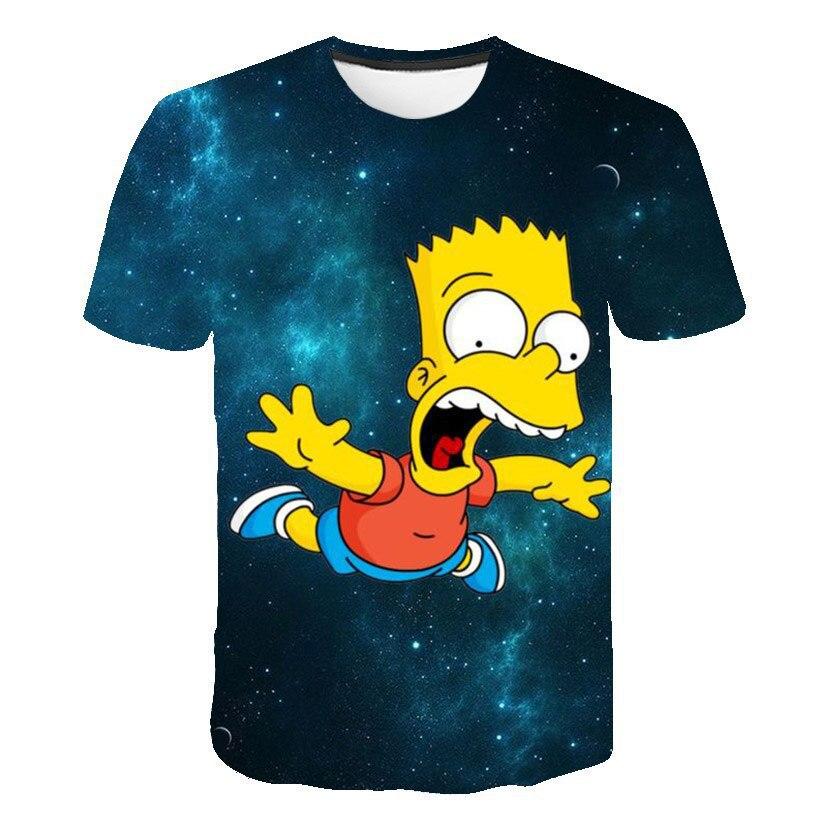 Summer Children's New Fashionable Digital Simpson Comfortable Loose Short Sleeve Printed T-shirt