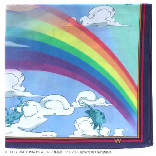 JoJo's Bizarre Adventure Stone Ocean Print Handkerchief, Weather R (Blue), Men's, Approx. 50cm, 000401-0014-01