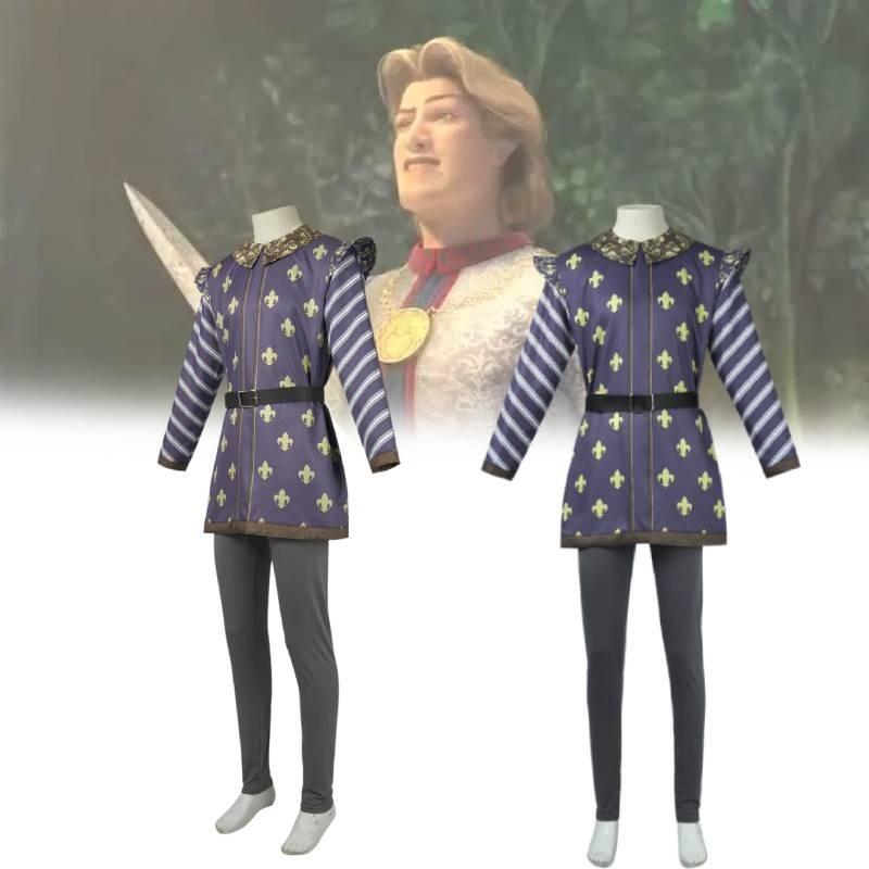 Shrek 3 Prince Charming Cosplay Costume Polyester Blend For Men 2024 Summer