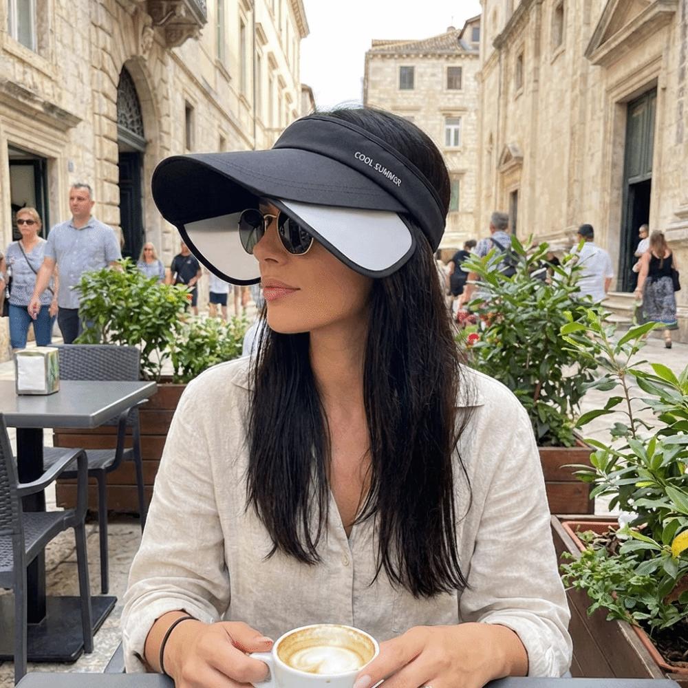 Lightweight Stretchable Brim Hat Adjustable Empty Top Sun Hat Sun Protection Hat  Summer Outdoor