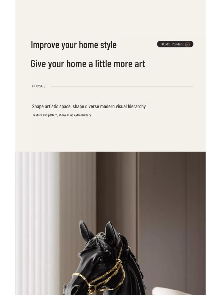 Pre-owned Resin Horse Head Figurine for Elegant Home or Office Display