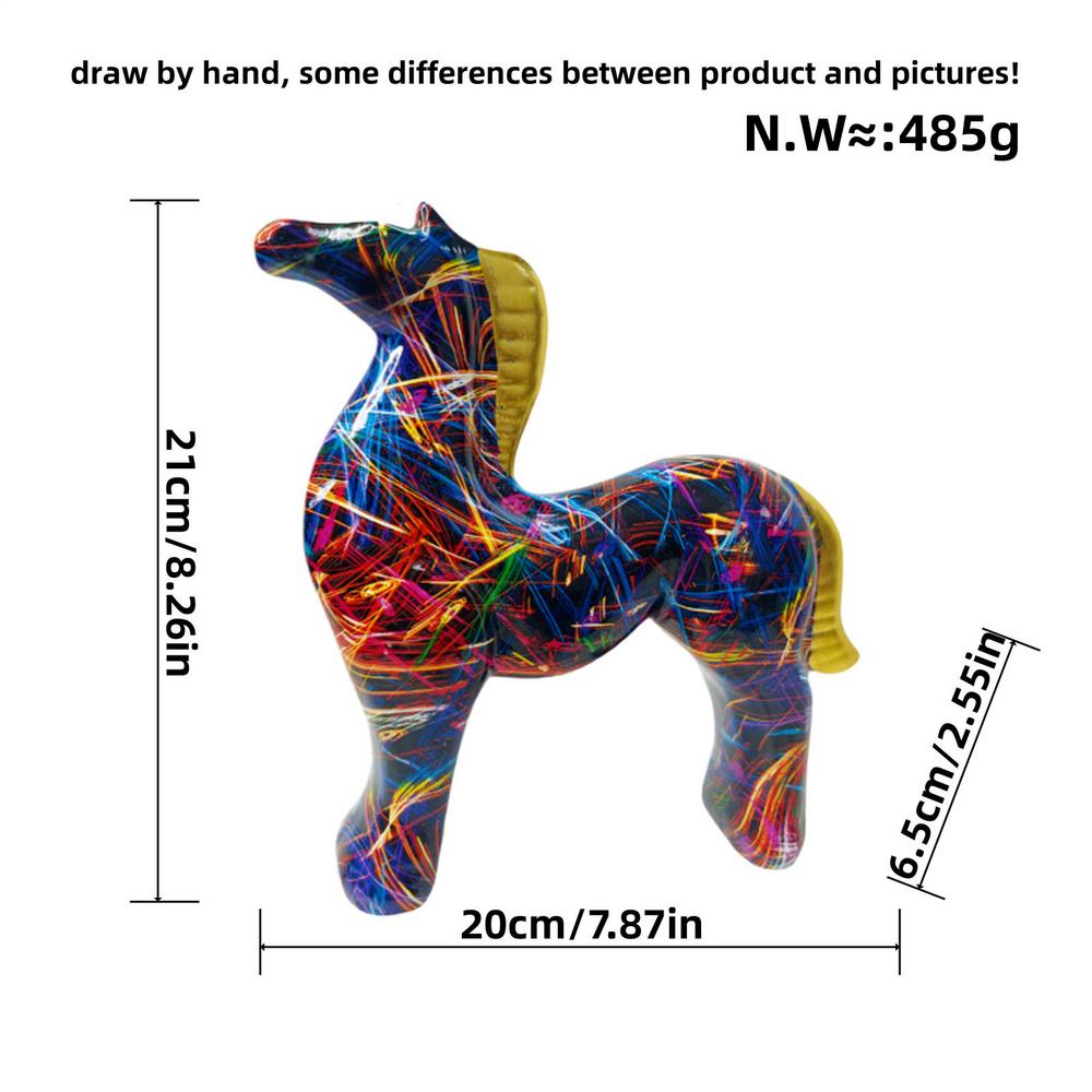 Смоляные статуэтки лошадей, цветные коллекционные фигурки, настольные украшения в виде лошадей для дома, гостиной, офиса
