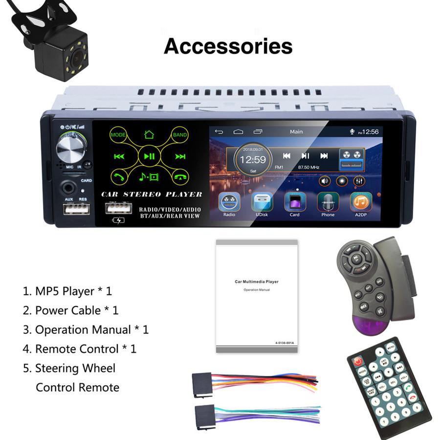 Car Receiver 4.1"Touch screen Bluetooth RMVB/MP5/Radio/Bluetooth Player AM FM Radio RDS support Subwoofer Micophone with 8LED Track Camera