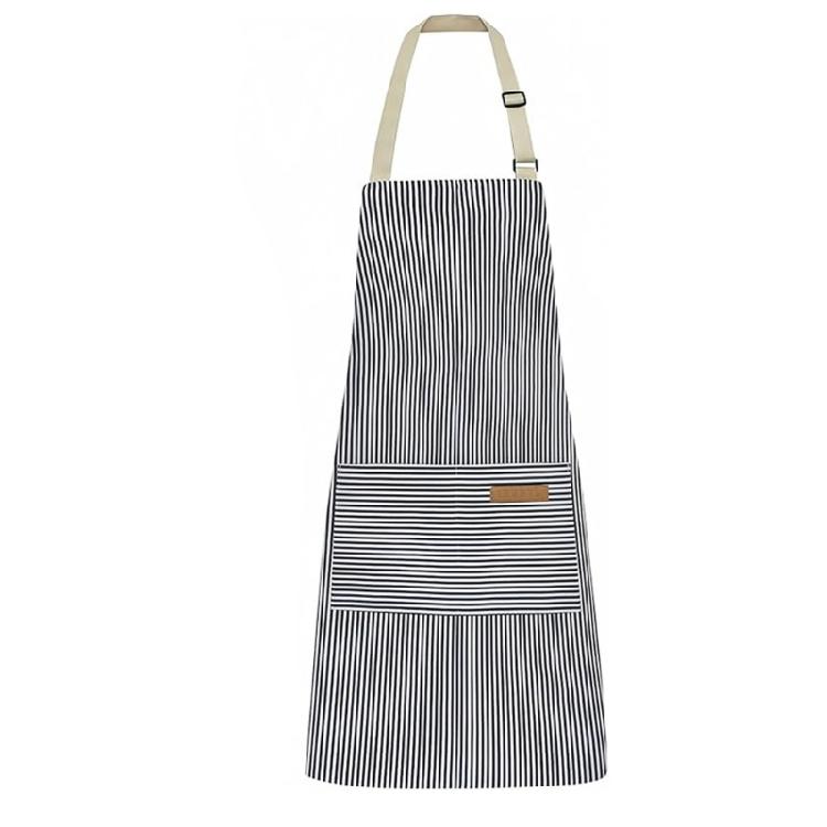 

Striped Pattern Apron Adjustable Neck Strap with Two Pockets For Gardening Cooking Tasks Cleaning And Professional Use