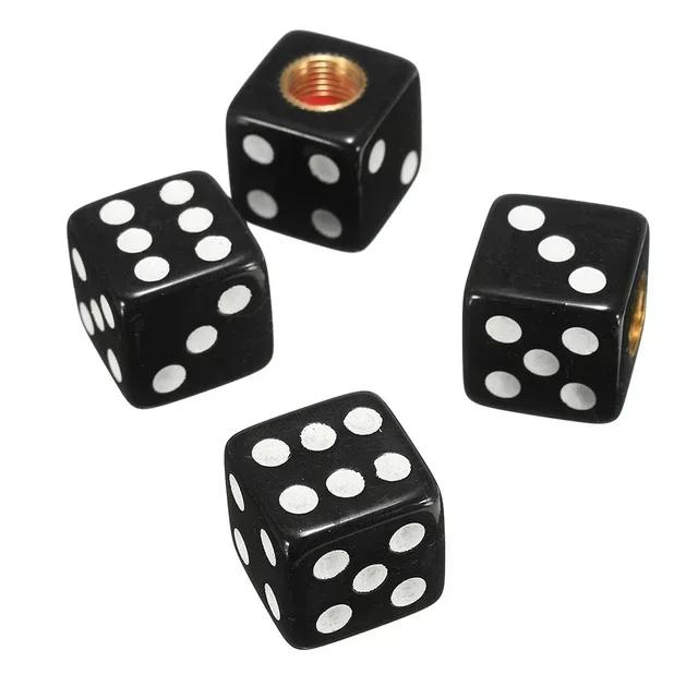 Car Tire Valve Stem Cap Dice Tyre Wheel Stem Cap Aluminum Alloy Air Valve Dust Cover for Truck Motocycle Bike
