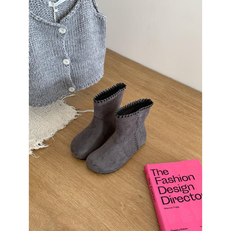 Ethnic style retro soft leather Martin boots women's 2025 autumn and winter new with skirt western boots inner height booster boots