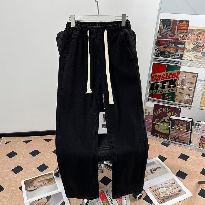 American retro jeans men's spring and autumn new loose straight men's clothing high street washed tide brand casual long pants