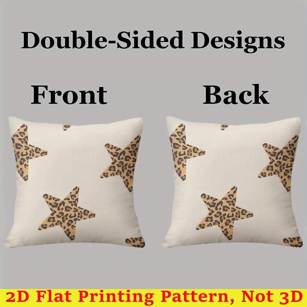 Leopard Star Design square Jacquard Pillow Cover for Sofa Office Waist Cushion Cover Home Decorative Pillowcase