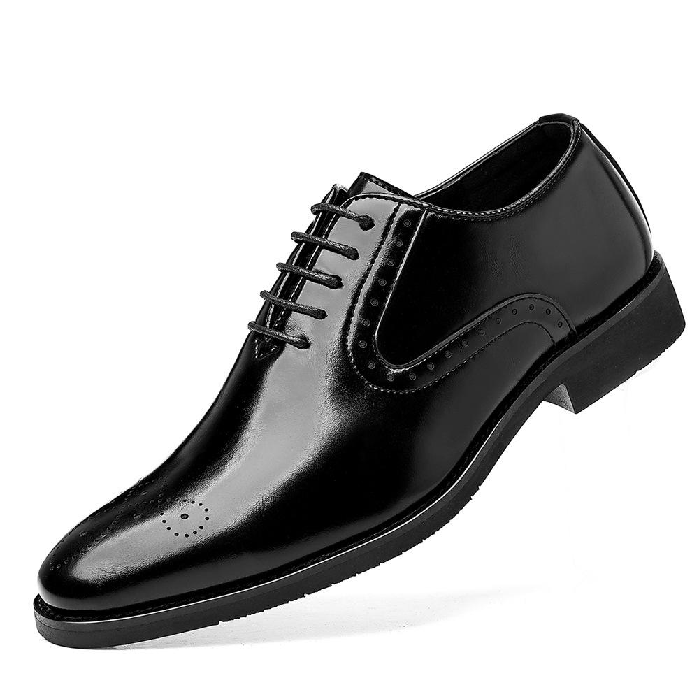 

Luxury Designer Black Pointed Flats Oxford Brogue Leather Shoes Men Casual Loafers Formal Dress Footwear Zapatos Hombre 38 чорний