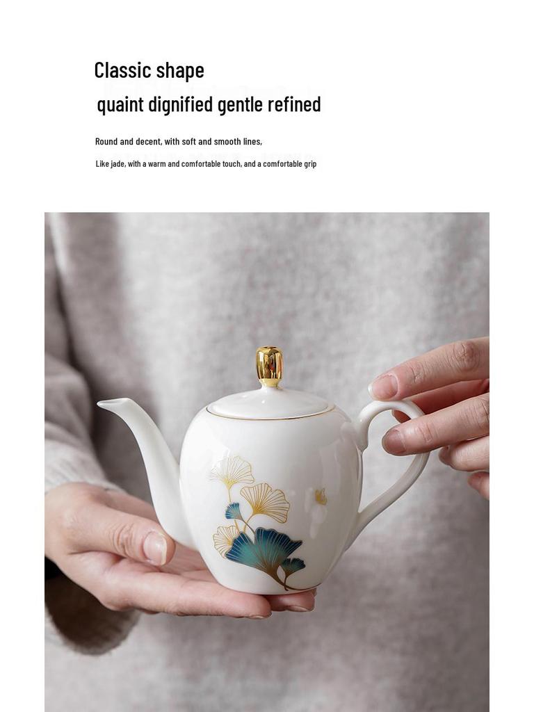 Yangzhi Jade Porcelain Travel Tea Set - Ceramic Kung Fu Teapot with Logo