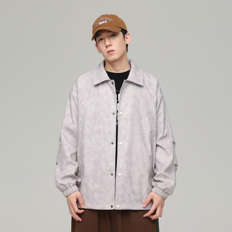 American retro trendy basic multi-color workwear loose casual waterproof bomber coach jacket