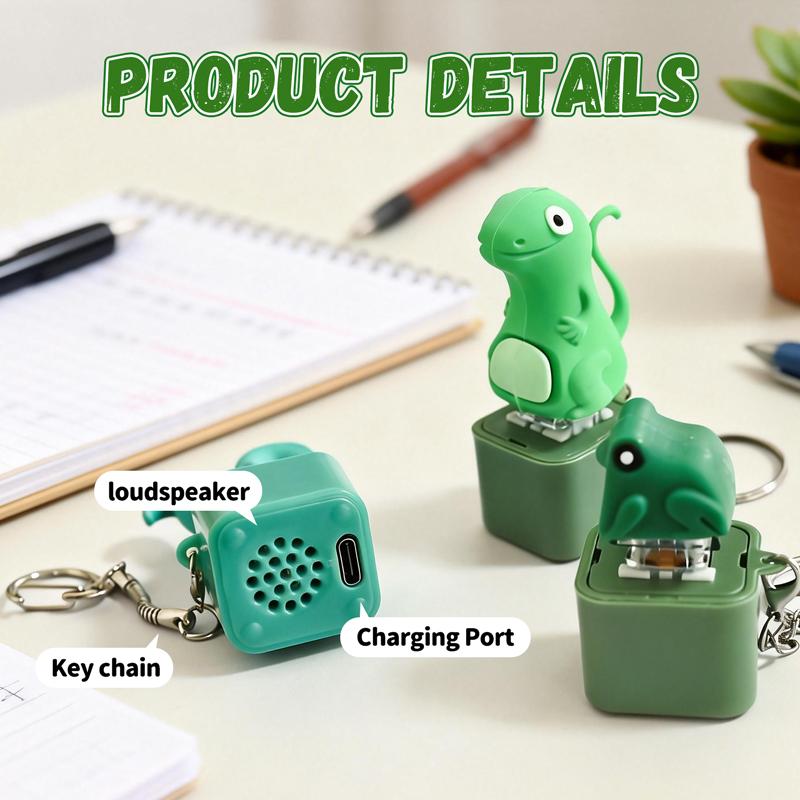 Rechargeable Fidget Toy Keychain With Sound And Light Cute Cartoon Animal Stress Relief Backpack Pendant Novelty Birthday Gift