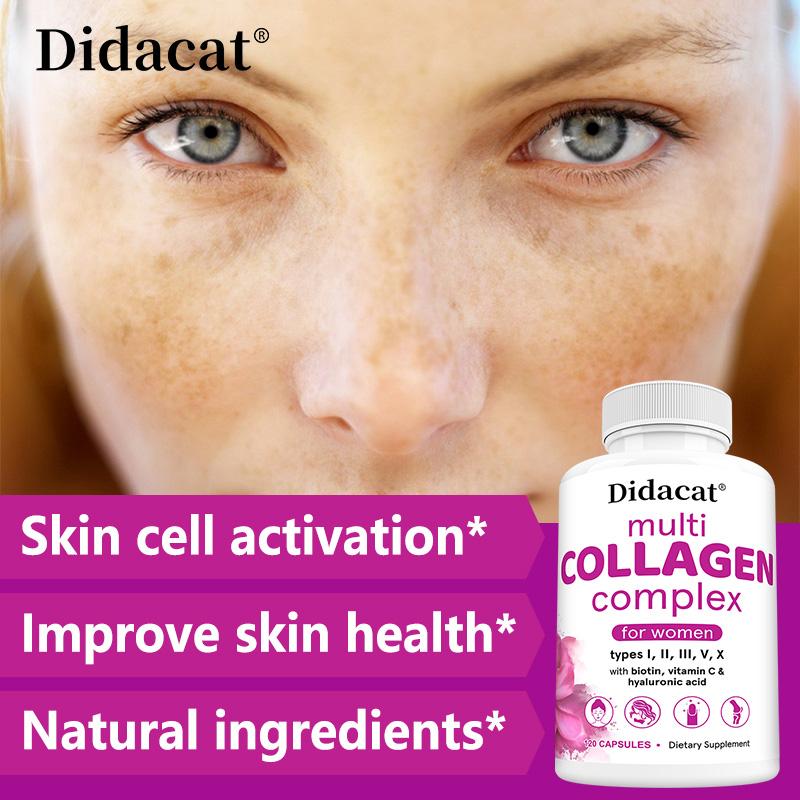 Multi Collagen Complex for Women with Biotin & Vitamin C, 120 Capsules Skin and Hair Supplement