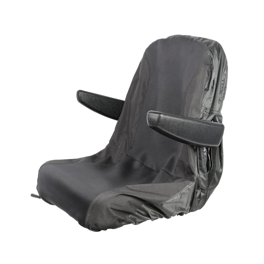 Riding Lawn Mower Seat Cover, Waterproof Tractor Seat Cover with 2 Storage Pockets, Large, Black