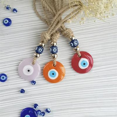 Handcrafted Blue Eye Charm - Evil Eye Pendant, Decorative Glass Wall Hanging with Multiple Color Options, Home Decor