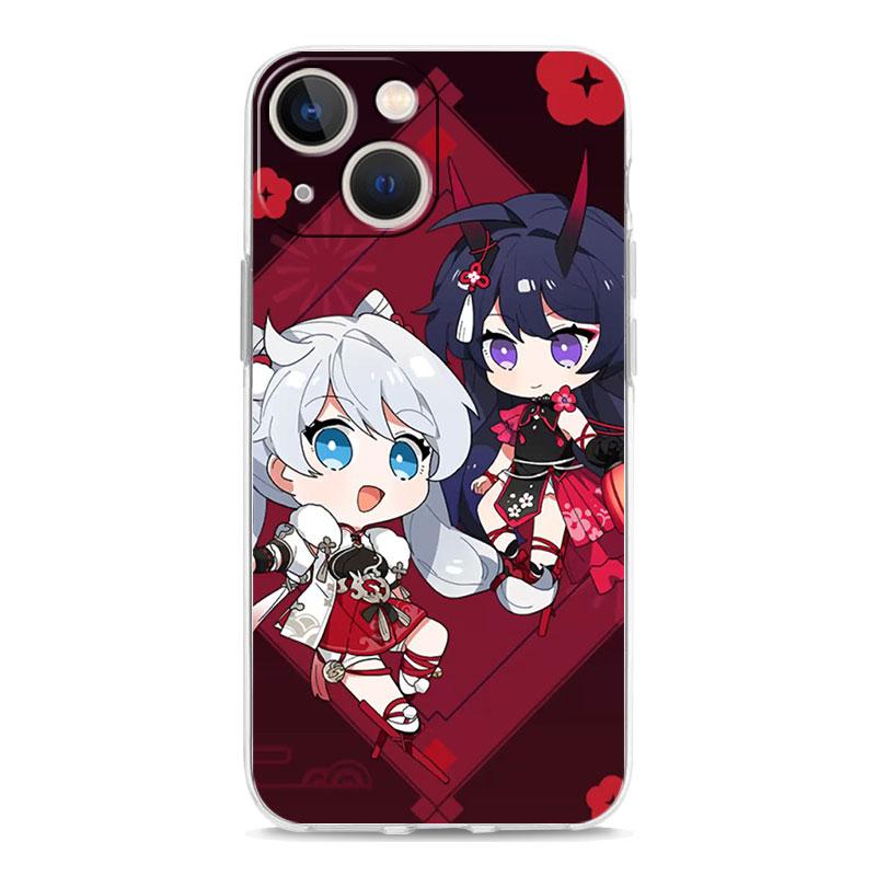 Luxus Hülle für iPhone 15 14 13 12 11 Pro Max X Xs XR 7 8 Plus Bumper Handyhüllen Klare TPU Hülle Niedlich Honkai Impact 3rd Spiel
