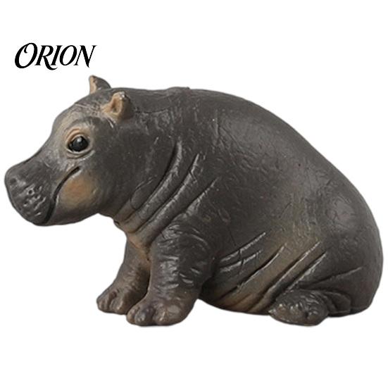 Lifelike Hippo Decoration Simulation Hippopotamus Figurine, Statue Sculpture, River Home Office Animal Decor Horse Model Educational Toy for Desk Hand