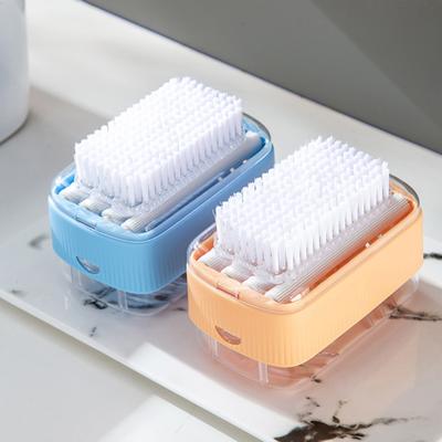 Schäumende Seifenbox mit Bürstenablauflöchern, Federdesign, rutschfest, abnehmbar, 2-in-1-Seifenhalter aus weichem Kunststoff, Wäscheutensilien